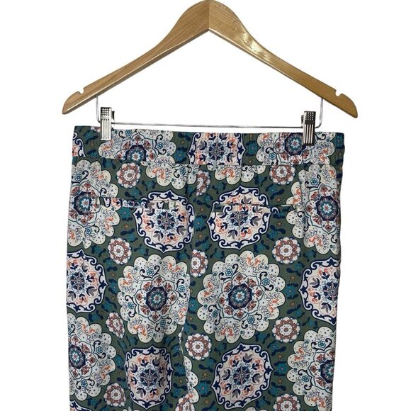 Loft Womens Size XS Floral Fluid Pants Wide Leg Elastic Waist Green Multicolor - Picture 6 of 9